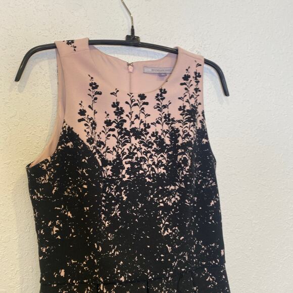 Luxe by Carmen Marc Valvo Midi Fit & Flare Dress Sz 4 Pink Black - Picture 2 of 16